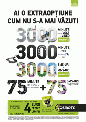 O nouă ofertă "full option" pentru Cartela Cosmote