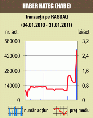 Tranzacţii cu titluri "Haber" Haţeg de peste 1,2 milioane de lei