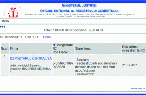 Incertitudini asupra sediului Depozitarului Central
