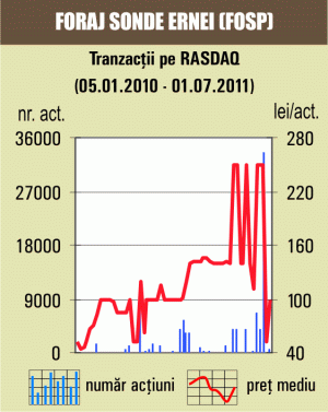 Cotaţia "Foraj Sonde" Ernei a urcat cu 92,3%