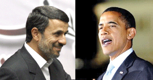 Mahmoud Ahmadinejad (stânga) şi Barack Obama