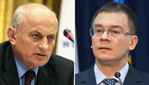 "N-am reţinut nimic din gândirea noului cabinet pentru viitorul sectorului IMM", a spus Mihai Ionescu (stânga), după ce Mihai Răzvan Ungureanu a declarat că Executivul va susţine dezvoltarea IMM.
