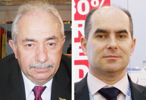 Domnii Martin Bikfalvi (stânga), director general "Calibra" Travel Center cu sediul în Cluj-Napoca şi Lucian Bădîrcea, director general al "Iri" Travel din Bucureşti