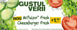 McDonald's lansează Cheeseburger Fresh şi McPuişor Fresh 