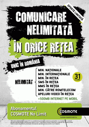 COSMOTE România lansează planul tarifar No Limit