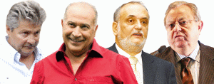 De la stânga la dreapta: Sorin Ovidiu Vîntu, Dan Voiculescu, Dinu Patriciu, George Păunescu.