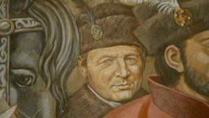 Pictură murală de Valentin Tănase. Detaliu.
