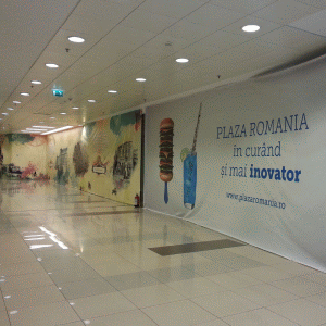 Aşa arată aproape 50% din spaţiile comerciale din Plaza România, centru comercial afectat de concurenţa apropiată generată de proiectul AFI Palace Cotroceni. 