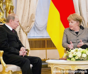 Putin şi Merkel au inaugurat pavilionul rusesc de la Târgul din Hanovra