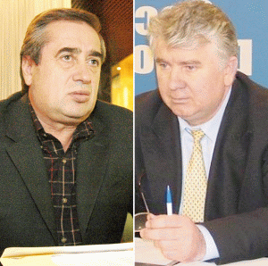 Ioan Niculae - Proprietarul grupului de firme InterAgro şi preşedintele Consiliului Investitorilor Români (stânga), Culiţă Tărâţă - Preşedintele Consiliului Judeţean Neamţ, proprietarul TCE 3 Brazi (dreapta).