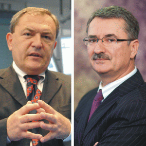 Mircea Ursache, vicepreşedinte ASF (stânga), şi Eugen Voicu, preşedintele Certinvest (dreapta), se vor înfrunta în instanţă.