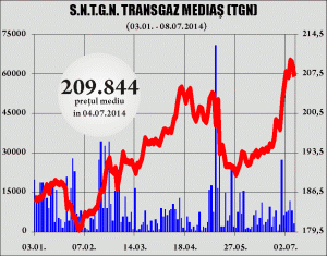 Prime Transaction se aşteaptă ca acţiunile Transgaz să ajungă la 272 lei/unitate