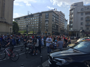Marşul bicicliştilor a blocat mai multe străzi din capitală
