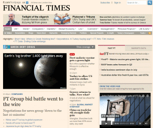 Financial Times, vândut pentru 1,29 miliarde dolari către japonezii de la Nikkei