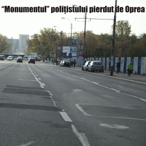 Gabriel Oprea speră să muşamalizeze cazul poliţistului, precum au fost acoperite gropile. Doar petele din asfalt mai semnalizează gropile morţii.