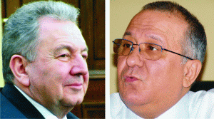 Apparently, Nicolae Cinteză (right), the head of the oversight of the NBR, was very persuasive when it comes to Ilie Carabulea. 