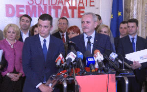 Sorin Grindeanu şi Liviu Dragnea (Sursa foto: captură Youtube)