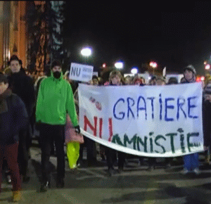 Proteste la Cluj, 22 ianuarie 2017 (sursa foto: captură Youtube)