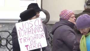 Protest la Palatul Cotroceni (Sursa foto: captură Youtube)