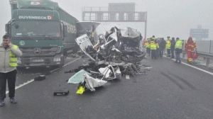Accidentul din Ungaria (Sursa foto: Facebook/ Departamentul pentru Situaţii de Urgenţă)