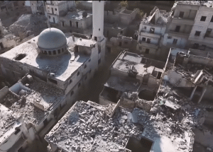 Oraşul Aleppo în urma războiului (Sursa foto: captură Youtube)