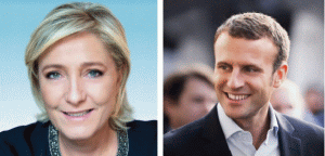 Marine Le Pen şi Emmanuel Macron