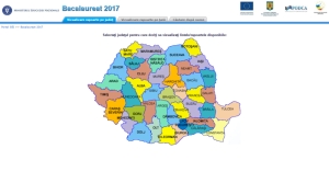 Harta rezultatelor de la examenul de bacalaureat (Sursa foto: bacalaureat.edu.ro)