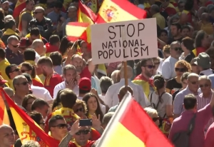 Manifestaţia din Barcelona (Sursa foto: captură Youtube)
