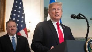 Donald Trump şi Secretarul de Stat al SUA, Mike Pompeo (Sursă foto: Twitter)