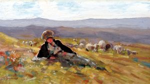 Nicolae Grigorescu- Ciobănaş cu turma de oi