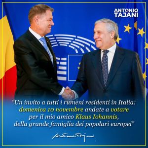 Klaus Iohannis, Antonio Tajani (Sursă foto: Twitter)