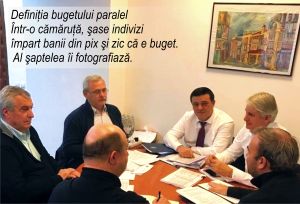 Fotografie de autor necunoscut, circulând pe reţelele sociale, însoţită de comentariul lui Liviu Dragnea: "Cu cifrele pe masă. Viitorul arată bine."
