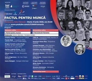 Prima conferinţă "Pactul pentru muncă" din acest an - pe 9 iunie, la Timişoara