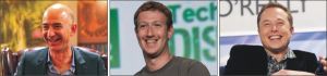 Bezos, Zuckerberg şi Musk şi-au crescut averea cu un total de 115 miliarde de dolari