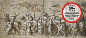 Triumful bogăţiei, pictură de Hans Holbein cel Tânăr (1497/1498-1543) în maro, cu tonuri de gri şi reflexe albe, expusă la Luvru, Paris.