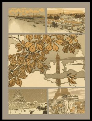 Henri Riviere (1864-1951), "Cele 36 de vederi ale Turnului Eiffel", litografii în cinci culori, 1902