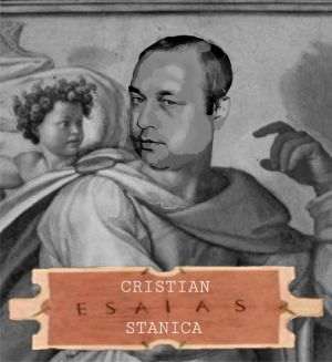 Şeful Institutului de Prognoză Cristian Stănică, modelul lui Michelangelo pentru Profetul Isaia din Capela Sixtină. Colaj de MAKE