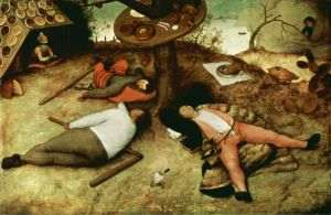 "Tărâmul leneşilor"/"Het Luilekkerland", (1567) - Pieter Bruegel cel Bătrân (1525/1530-1569)