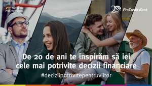 ProCredit Bank aniversează 20 de ani de activitate în ţara noastră