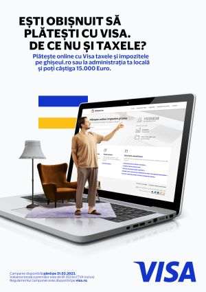 Plăţile de taxe şi impozite cu carduri Visa au crescut cu 45% anul trecut