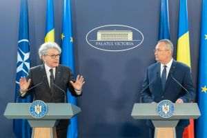Thierry Breton, comisar european pentru Piaţa Comună; Nicolae Ciucă, prim-ministrul României