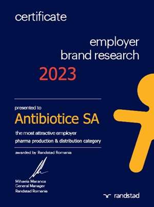 Antibiotice Iaşi, desemnată cel mai atractiv angajator din industria farmaceutică românească