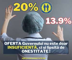 Federaţia Solidaritatea Sanitară: "Oferta Guvernului nu este doar insuficientă, ci şi lipsită de onestitate"