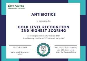 Antibiotice Iaşi premiată cu Gold Level Recognition în cadrul competiţiei Romania Corporate Sustainability & Transparency INDEX