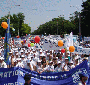 20.000 de sindicalişti la protestul din 9 iulie