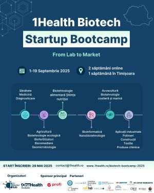 1Health Biotech Startup Bootcamp: Primul program dedicat startup-urilor biotech