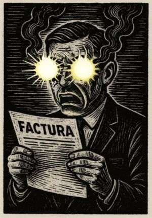 Factura la curent îţi stinge lumina ochilor. Ilustraţie de MAKE