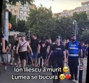 Grupul de tineri care scandau: „Iliescu astăzi moare, e sărbătoare”