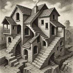 Ilustraţie conceputăă de MAKE, după M.S. Escher