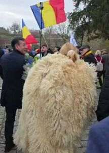 Diana Şoşoacă, marş cu crucea prin Alba Iulia, însoţită de susţinători şi jandarmi